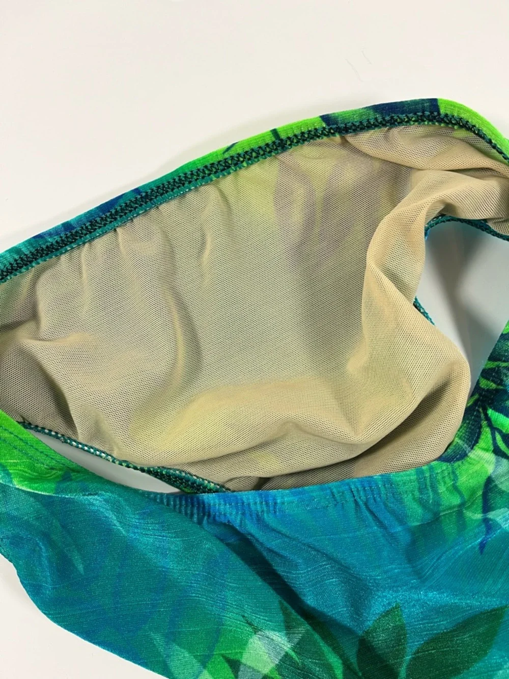 Athena Collection Green Teal Tropical Leaves Bikini Bottoms, size 6